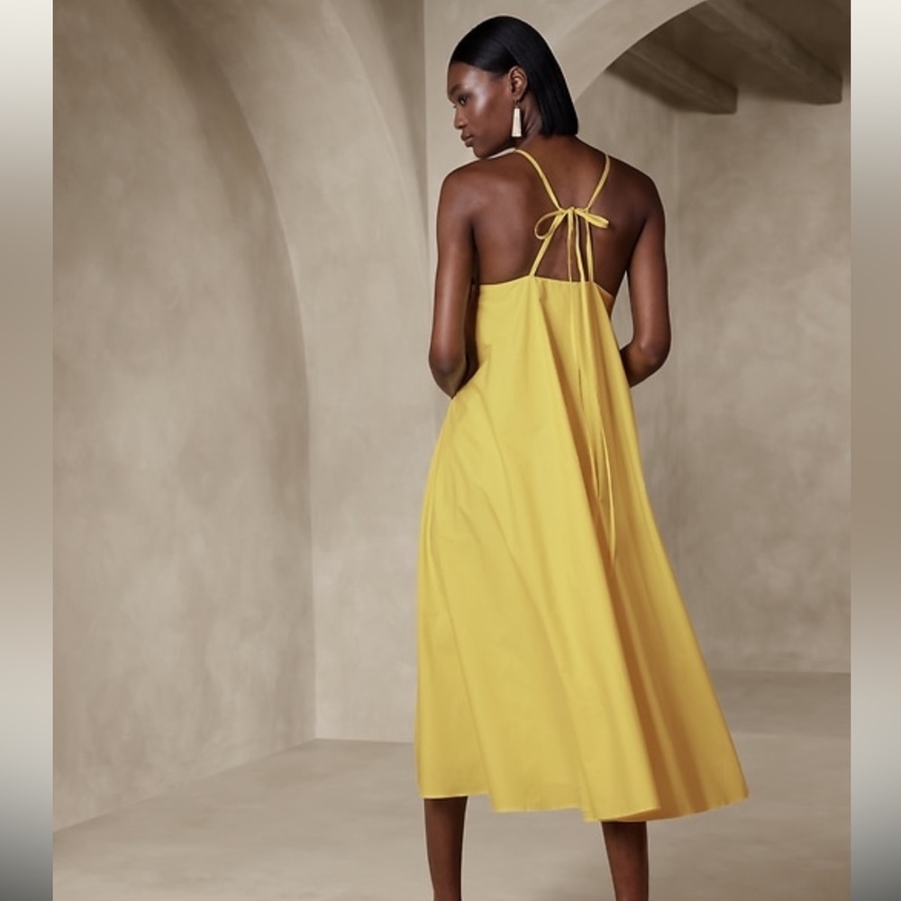 NWT XS Yellow Poplin maxi dress
